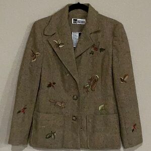 Together Brown Embroidered Blazer